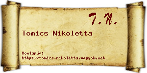 Tomics Nikoletta névjegykártya